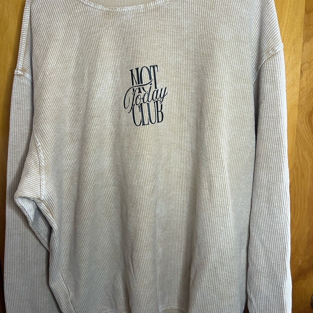 Beige 'Not Today Club' Sweater